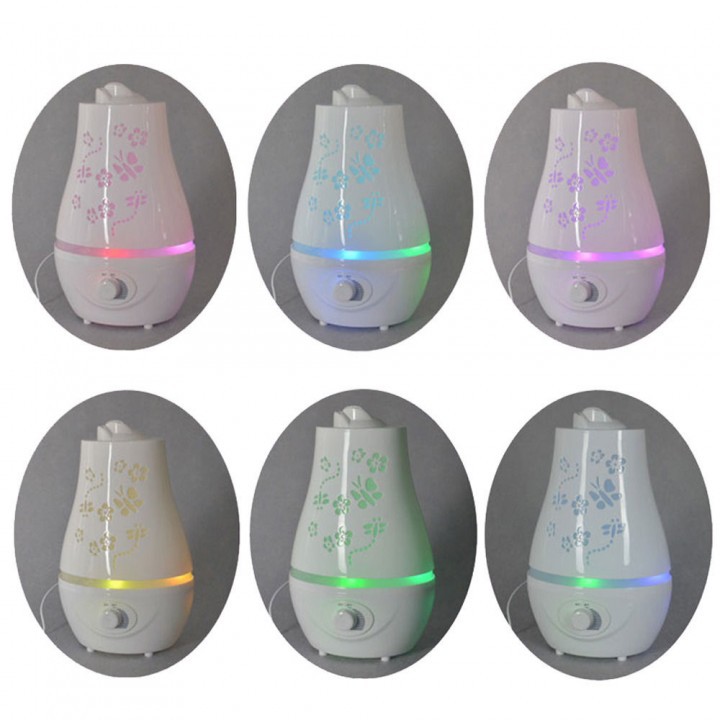 AKN88 - Carved Butterly Flower Design Air Humidifier 7 Colors LED - 2.2L