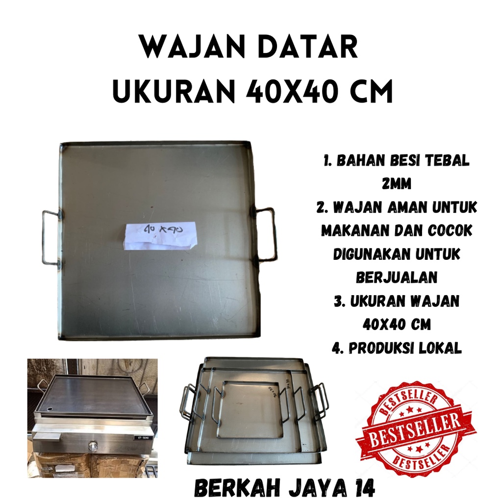 WAJAN DATAR 40X40 CM DAN 35X45 CM KUALI UNIVERSAL SERBAGUNA ALAT MEMASAK ANTI KARAT PENGGORENGAN TEFLON PANGGANG HARGA TERMURAH ANTI LENGKET BAHAN BESI PLAT TEBAL LAPIS ECOLON AMAN UNTUK MAKANAN BARANG BERKUALITAS PROMO DISKON TERLARIS