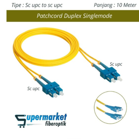 Patchcord Fiber Optik Duplex SingleMode SC SC UPC Panjang 10 Meter