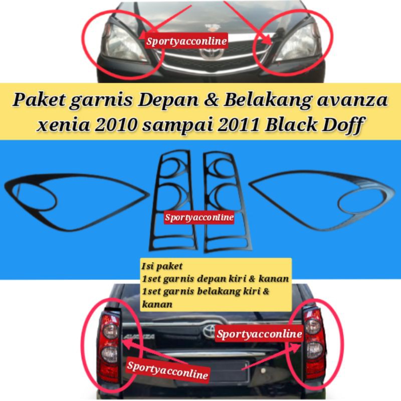 garnis depan dan belakang avanza xenia vvti 2008-2011 Black doff