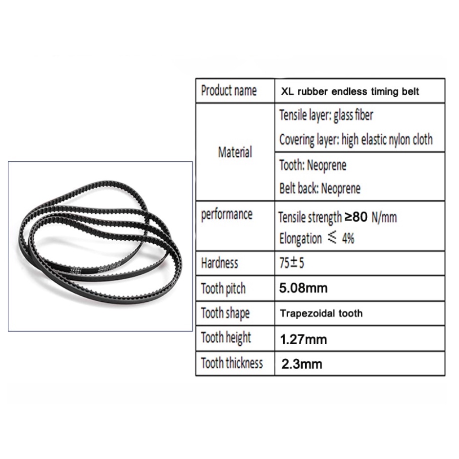 Synchronous Timing Belt Vanbelt Mesin Jahit 102XL 132XL 180XL