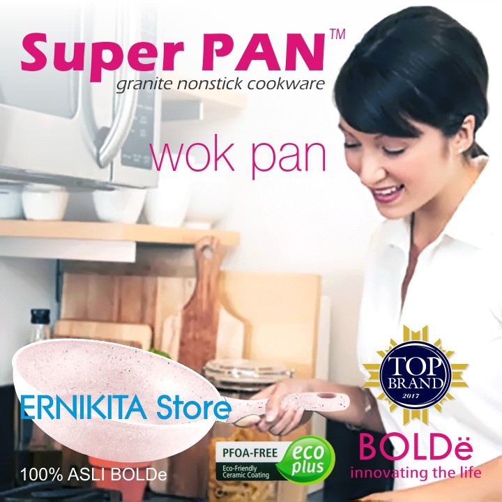 BOLDe WOK PAN 24 26 CM - Super Pan Wajan Granite Coating