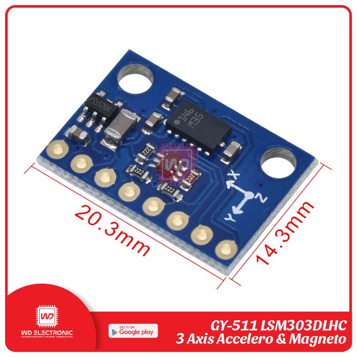 GY-511 GY511 GY 511 LSM303DLHC COMPASS 3 AXIS ACCELEROMETER &amp; 3 AXIS MAGNOMETER MODULE