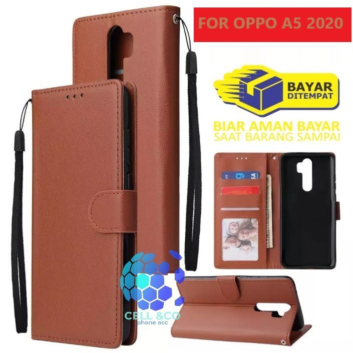 Flip cover OPPO A5 2020 Flip case buka tutup kesing hp casing flip case leather wallet