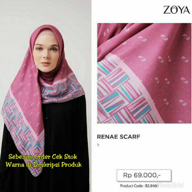  Harga  Jilbab Zoya Segi  Empat  Motif Voal Motif