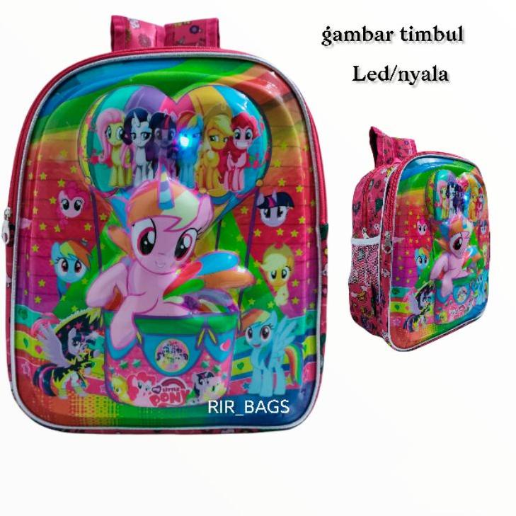 Terbagus.. Tas sekolah anak pony TK/Tas ransel sekolah anak pony TK/Tas pony TK LED/Tas ransel pony 