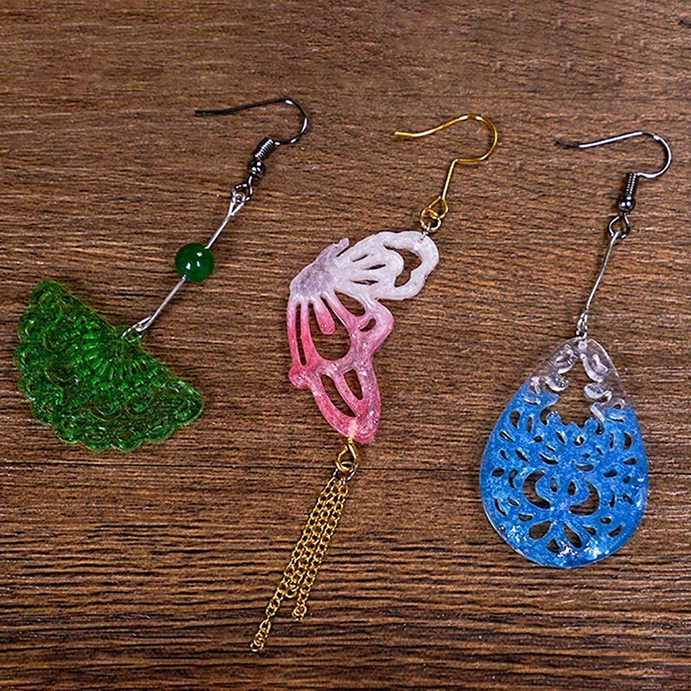 Solighter Anting Cetakan Resin Model Kalung Transparan Epoxy Alat Membuat Perhiasan Lem Tetes