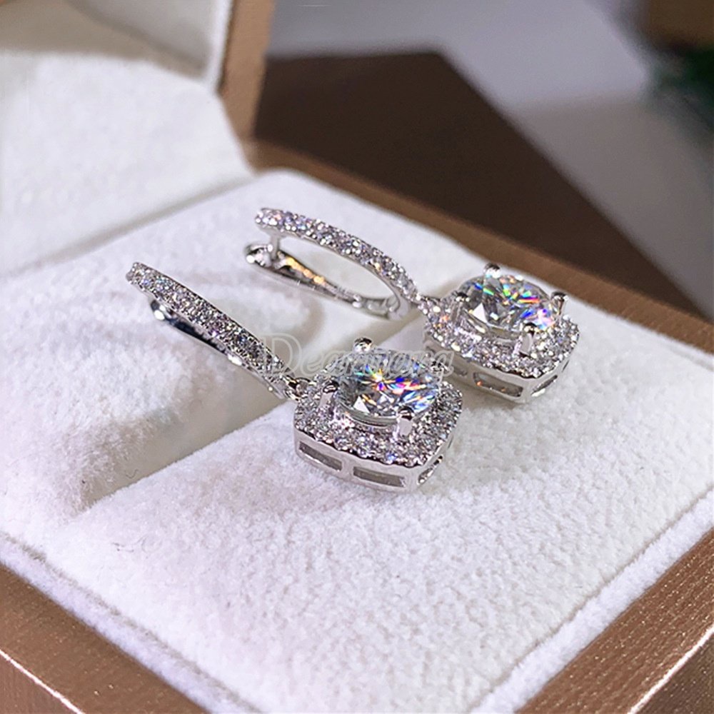 Anting Buckle Micro-Set Bahan Zirkon Untuk Pengantin