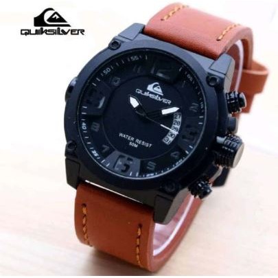 BISA COD !!! JAM TANGAN QUICK SILVER / QUIKSILVER Pria Tanggal AKTIF KULIT SUPER