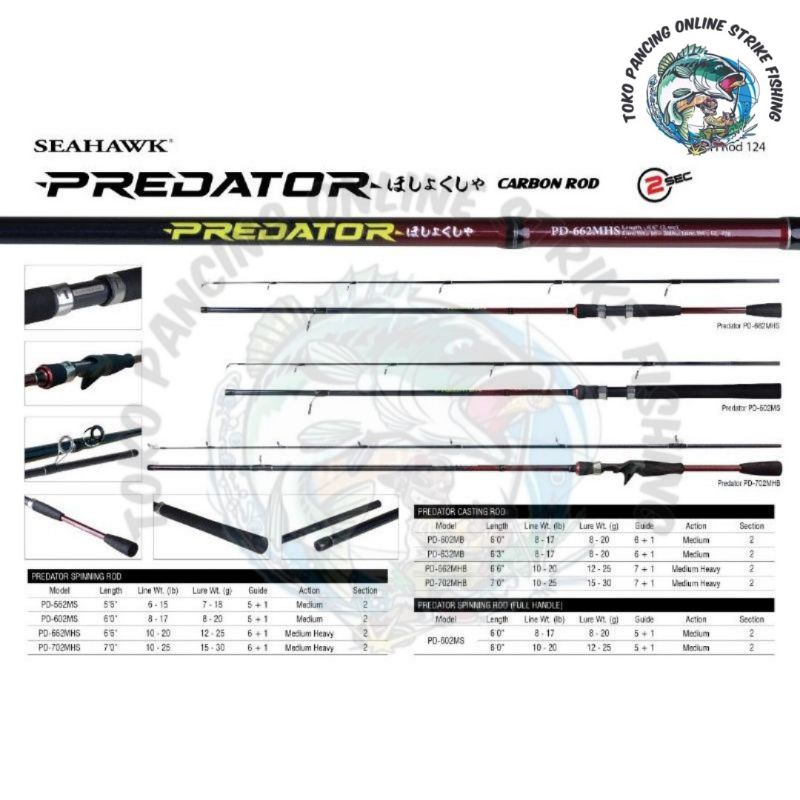 JORAN SEAHAWK PREDATOR BC &amp; SPINNING CARBON ROD