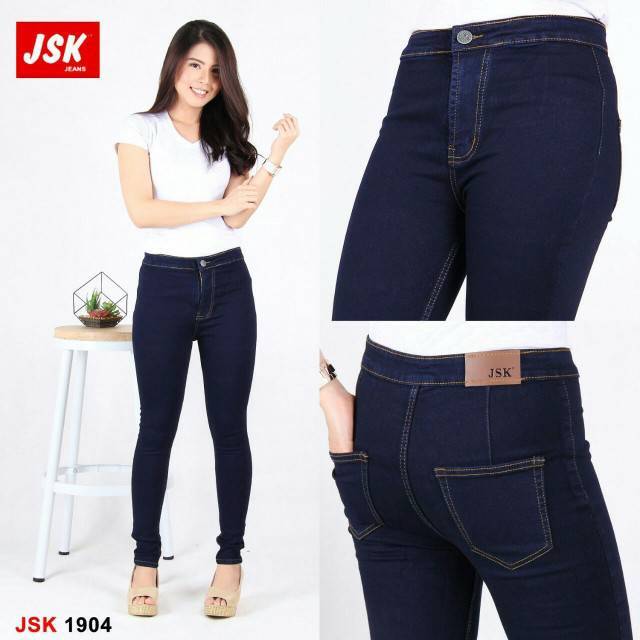  CELANA  PANJANG HIGHWAIST JEANS  WANITA JSK  JEANS  BIG SIZE 