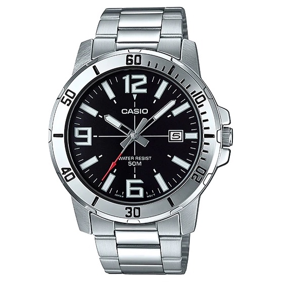 Casio Original MTP-VD01D-1B Jam Tangan Pria Stainless