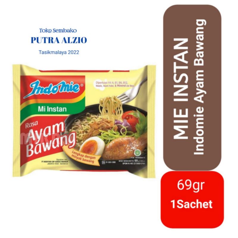 

Indomie Kuah Ayam Bawang Mie Instant 65gr