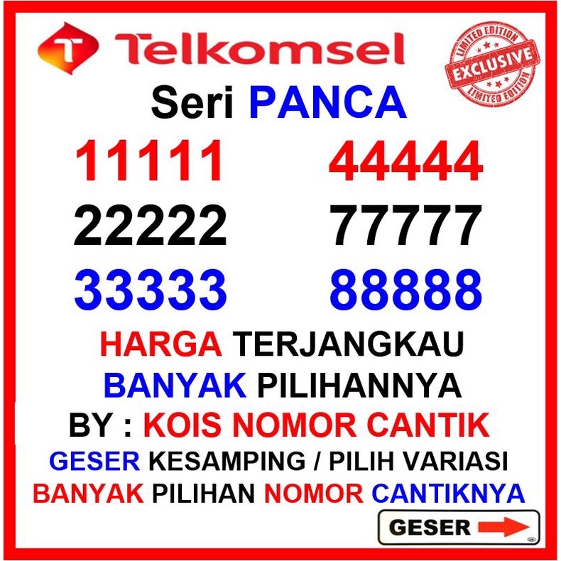 Nomor Cantik Simpati kode Panca - Nomor Cantik Telkomsel Panca - Nomer Cantik Telkomsel panca - No S