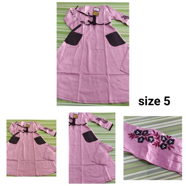 Baju Muslim Anak Perempuan Size 5 Dannis