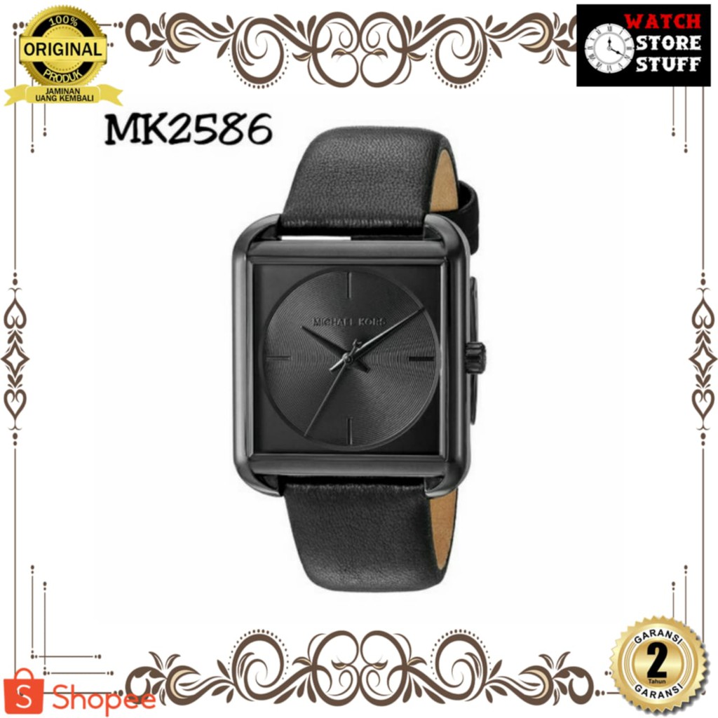JAM TANGAN PRIA WANITA | RANTAI | KULIT | KARET | MURAH | WANITA MICHAEL KORS MK2586 LEATHER BLACK