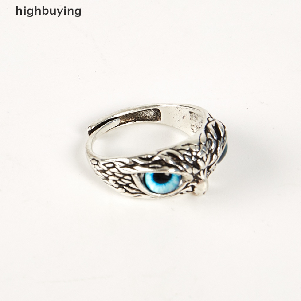 Hbid Cincin Tunangan Vintage Desain Burung Hantu Warna Silver Untuk Pria / Wanita