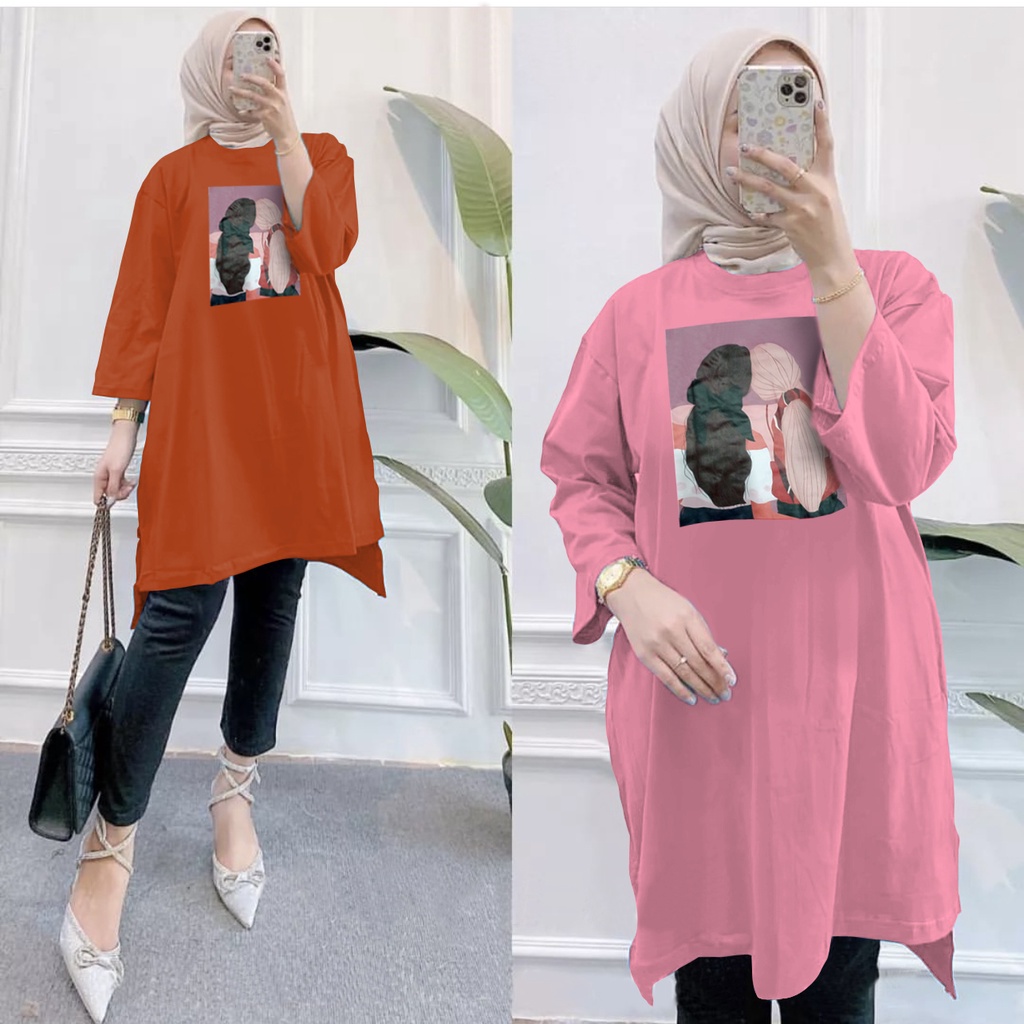 GR TUNIK OVERSIZE BASIC KAOS JUMBO GAMBAR PRINT DTF LEMBUT (BUKAN SABLON) TUNIK BABYTERRY SR575