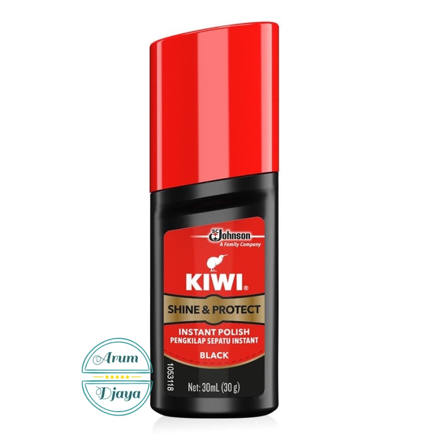 Kiwi Shine &amp; Protect Instant Polish Black 30mL Kiwi Semir Sepatu Cair Hitam + Sikat Semir Sepatu