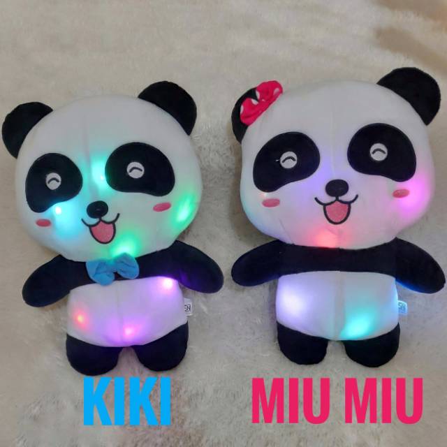 READY Indonesia BONEKA 35cm PANDA BABYBUS NYALA LAMPU LED 