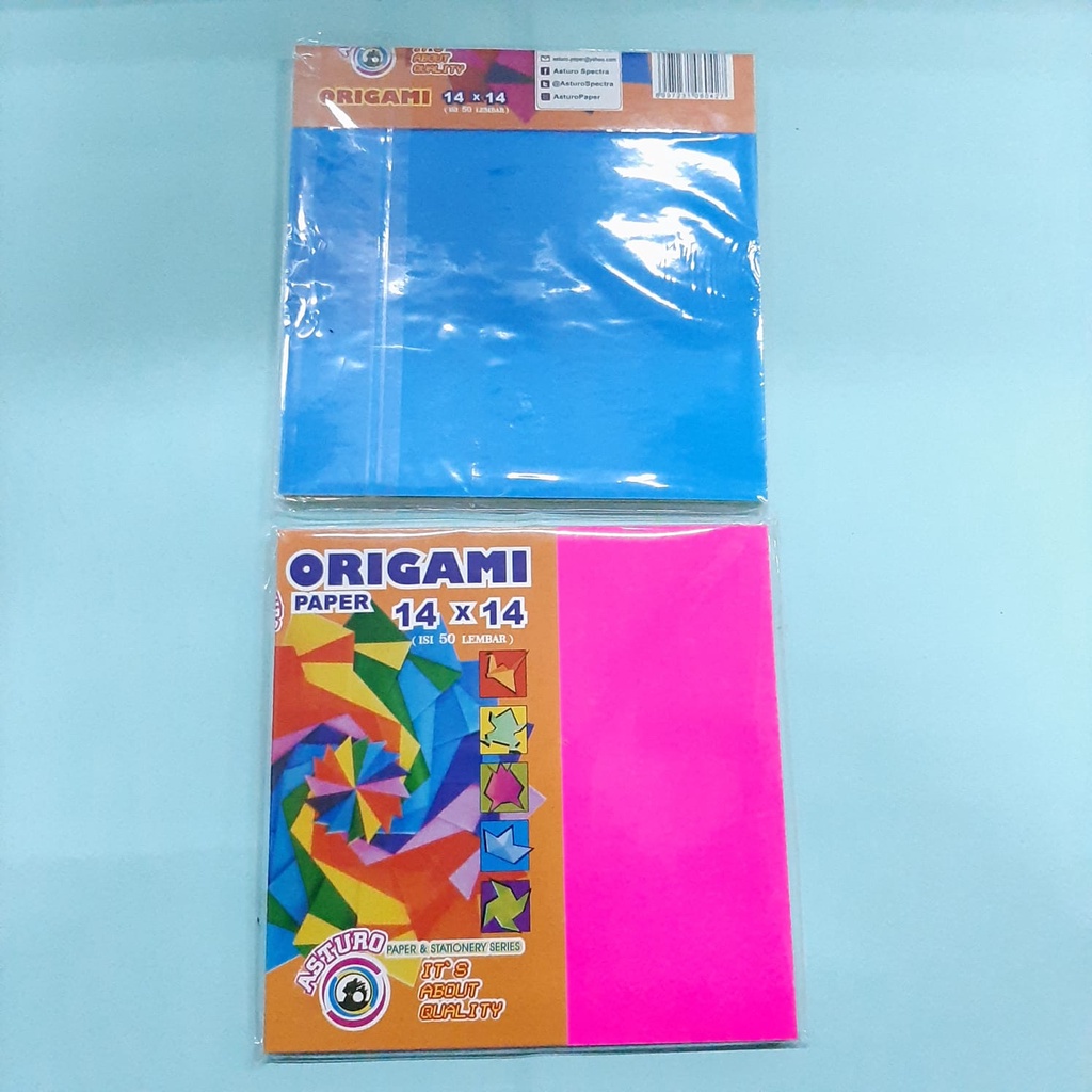 Jual Kertas Lipat Asturo Origami 14x14 Isi 50 Lembar Warna Warni