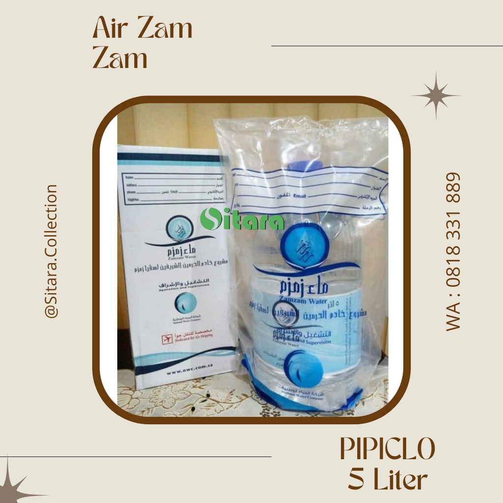 

Air Zam Zam Pipiclo Galon 5 Liter Original BARCODE Oleh-Oleh Haji Dan Umroh