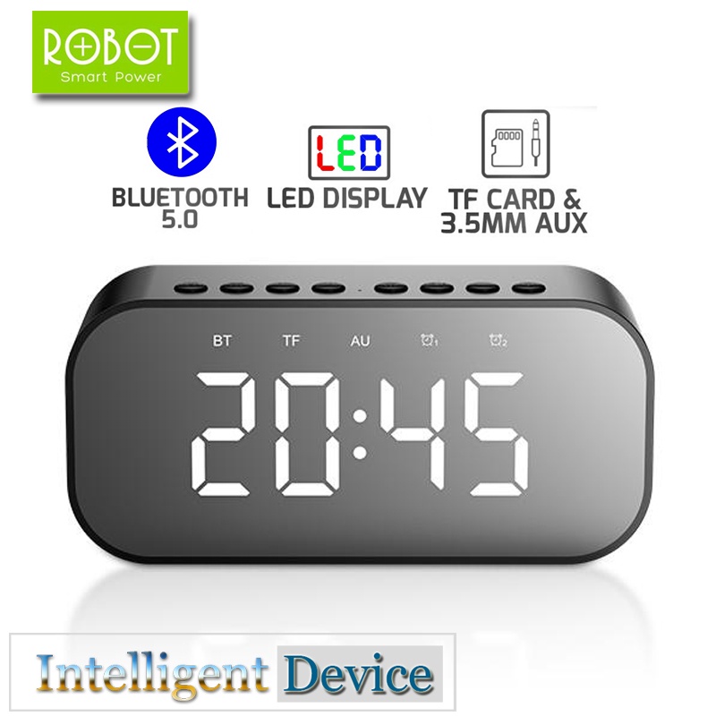 ROBOT Speaker Bluetooth 5.0 LED Display Alarm Clock MP3 PLAYER