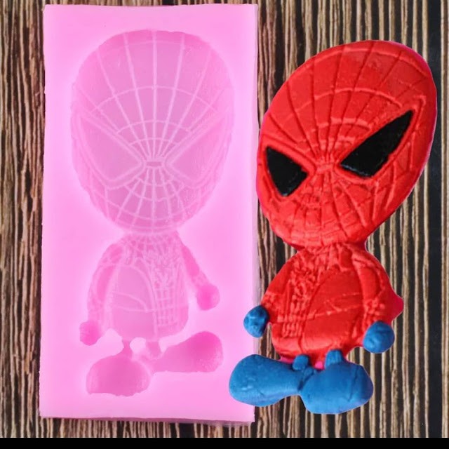 Cetakan Silikon Puding Coklat karakter spiderman