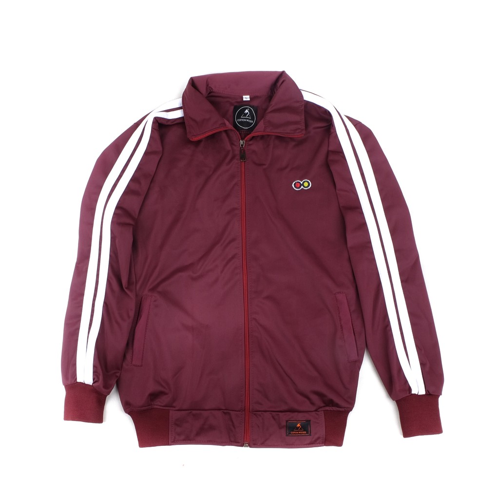 JAKET ANAK PEREMPUAN LAKI LAKI TRACKTOP GARIS CASUAL ORIGINAL REALPICT-MARUN