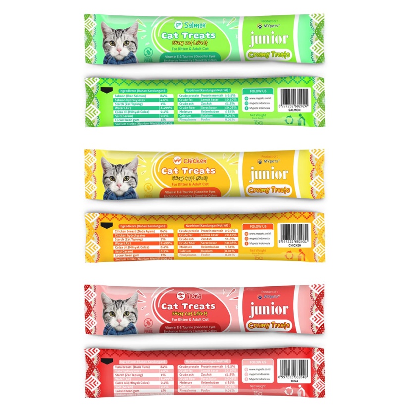 Junior Creamy Treats 1 pack isi 4 pcs Cemilan kucing