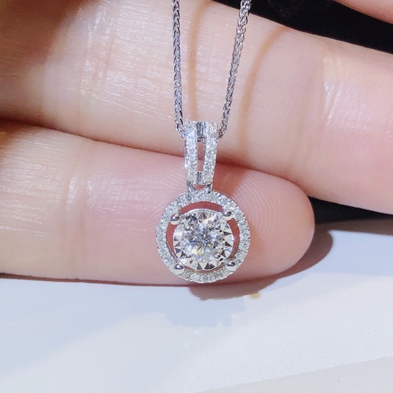 Mosaic 3 Karat Mozambique Diamond Necklace Female Pendant Ornaments