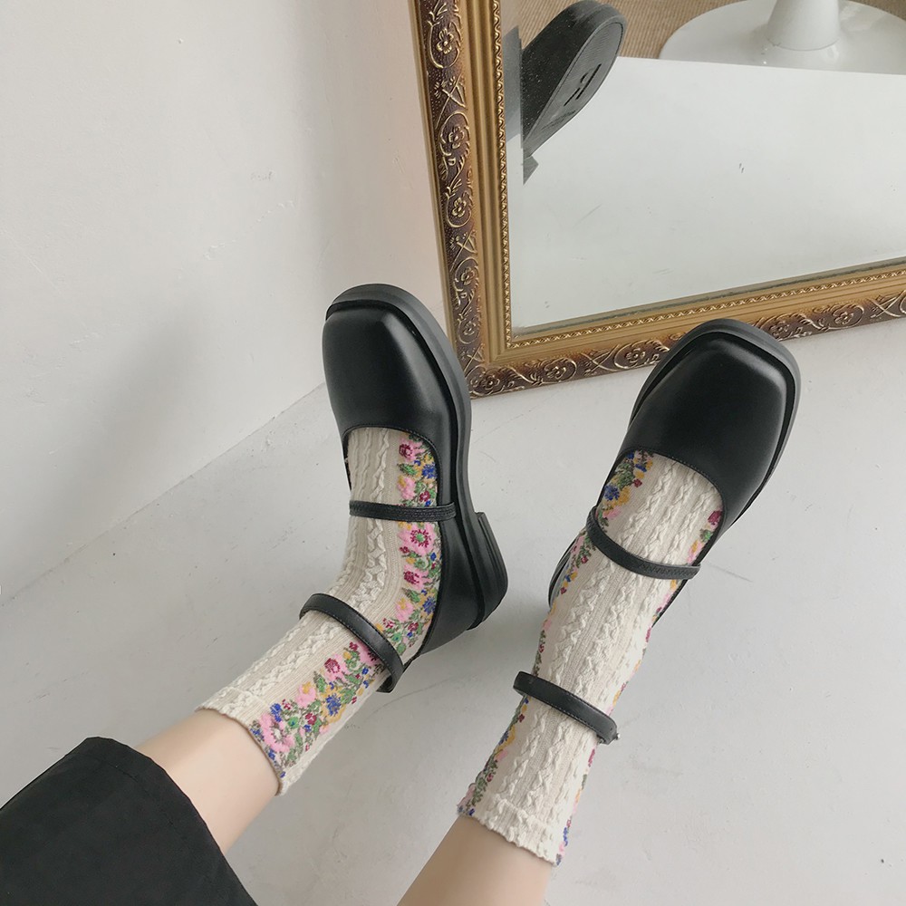 2021 Sepatu Flat Shoes  Model Korea Dengan Gagang Plastik  