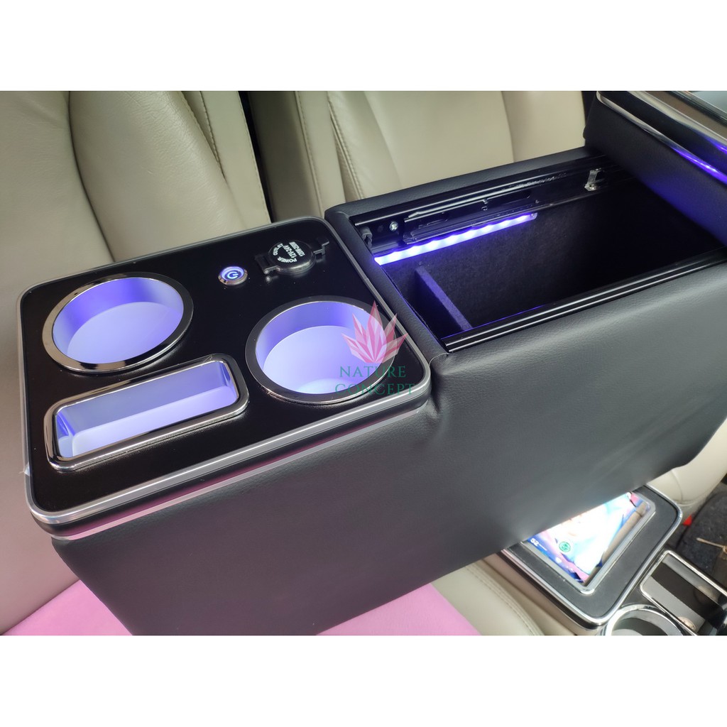 Console Box Mobil Voxy Biante Serena Cortez LUXURY Lengkap Mewah USB &amp; power outlet depan belakang