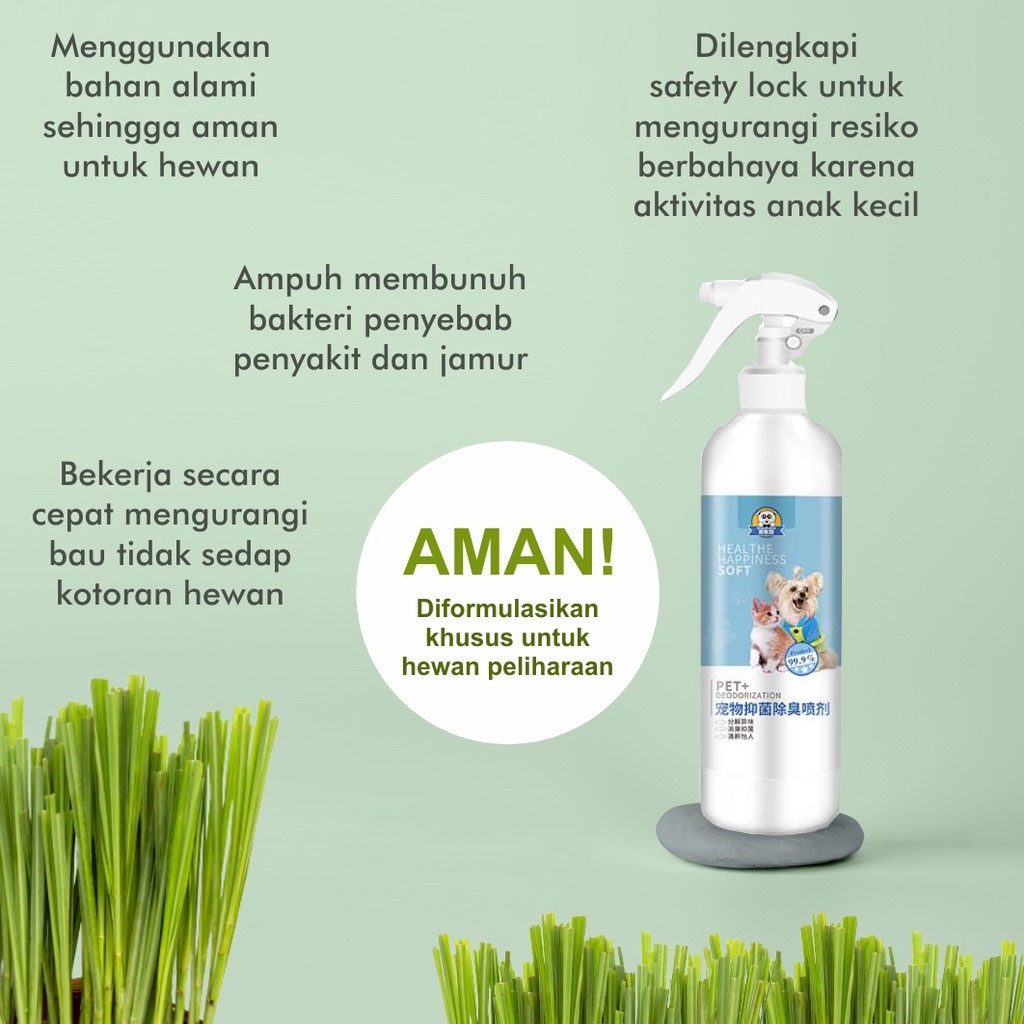 Hugopet Penghilang Bau Kotoran Kucing Anjing Pet Odor Remover Spray /Pipis Pesing Kandang /Litter Box /Pasir Kucing Anjing Kandang Hewan Peliharaan Penghilang Bau Pesing