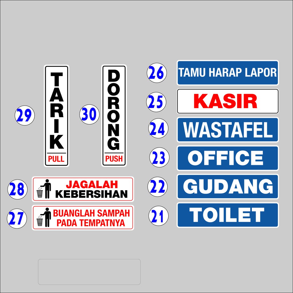 Sign Label Penunjuk - DORONG - SL010030
