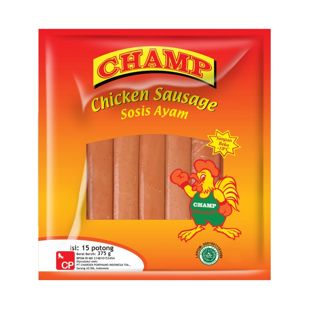 

SOSIS AYAM CHAMP / CHICKEN SAUSAGE CHAMP 375 gr dan 1 Kg