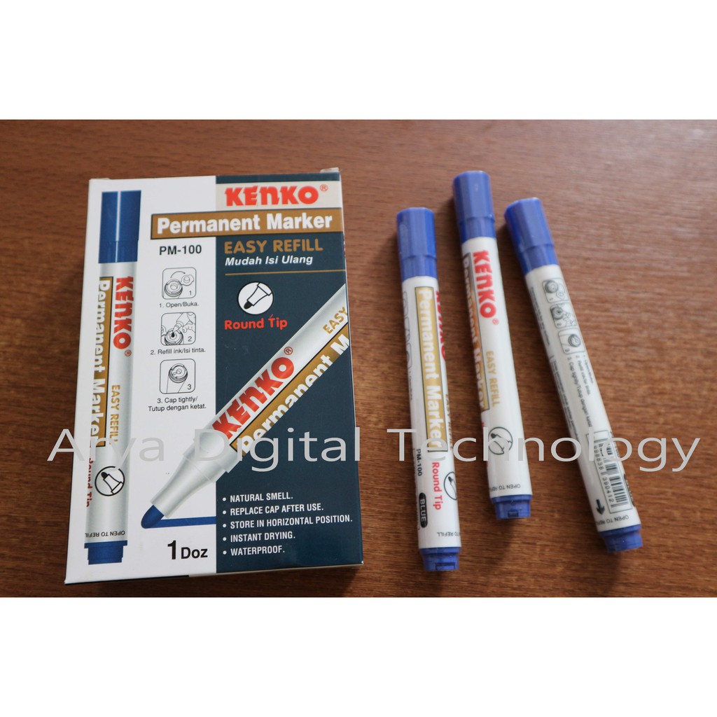 

Spidol Papan Tulis Permanent Kenko Whiteboard PM 100 Biru Murah Bagus