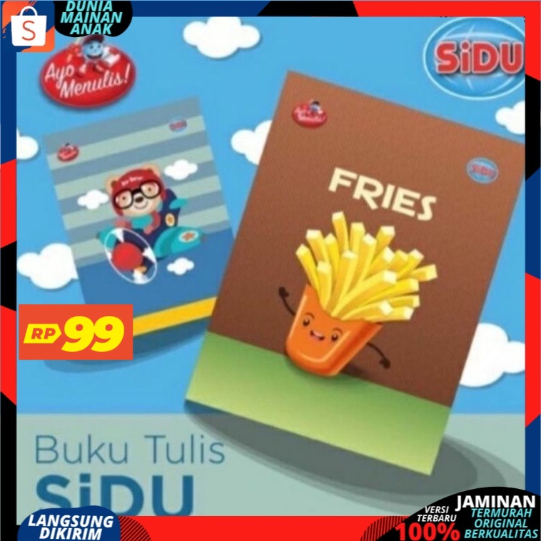 ( PROMO 99 ) Buku tulis 38 lembar SIDU 1pcs / ukuran standard  / buku sekolah / 38lembar Termurah