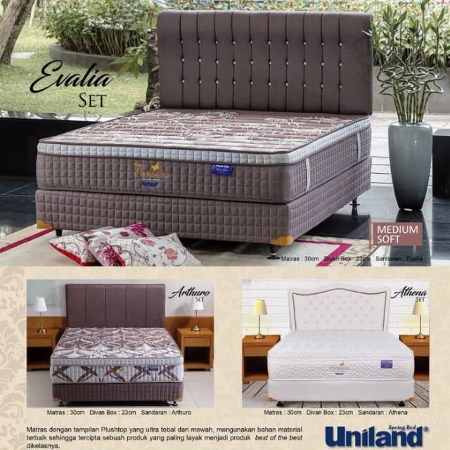 KASUR SPRING BED PLUSHTOP SET UNILAND UK 160 X 200