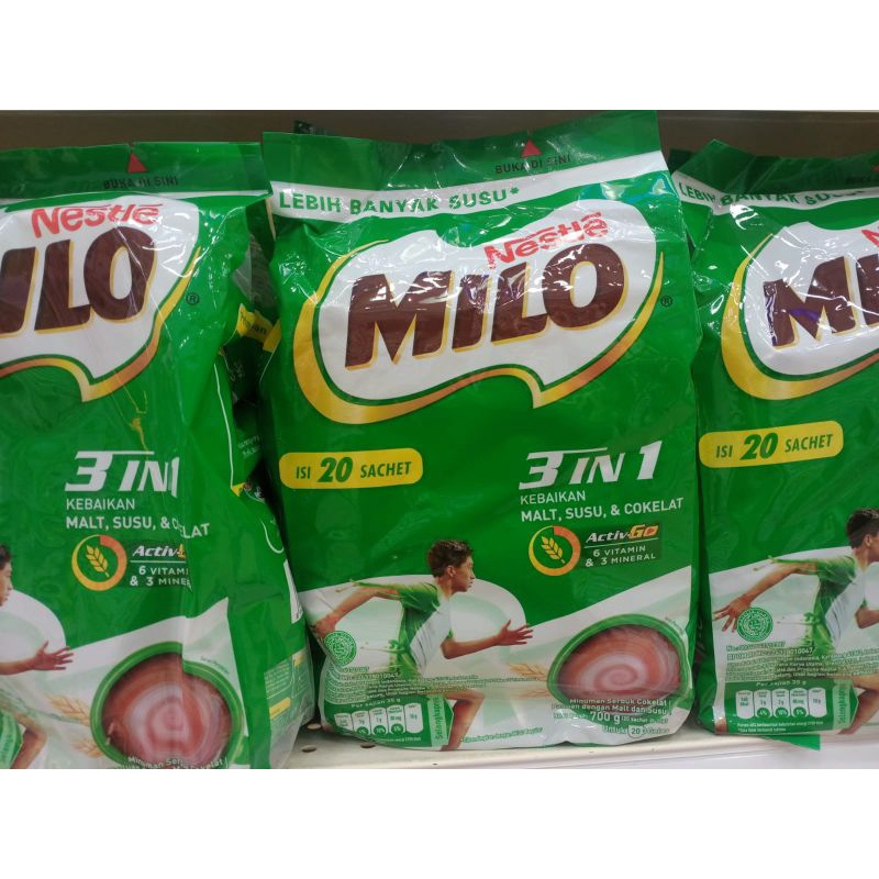 Nestle Milo 3 in 1 Active Go Isi 20 Sachet - Milo Indonesia