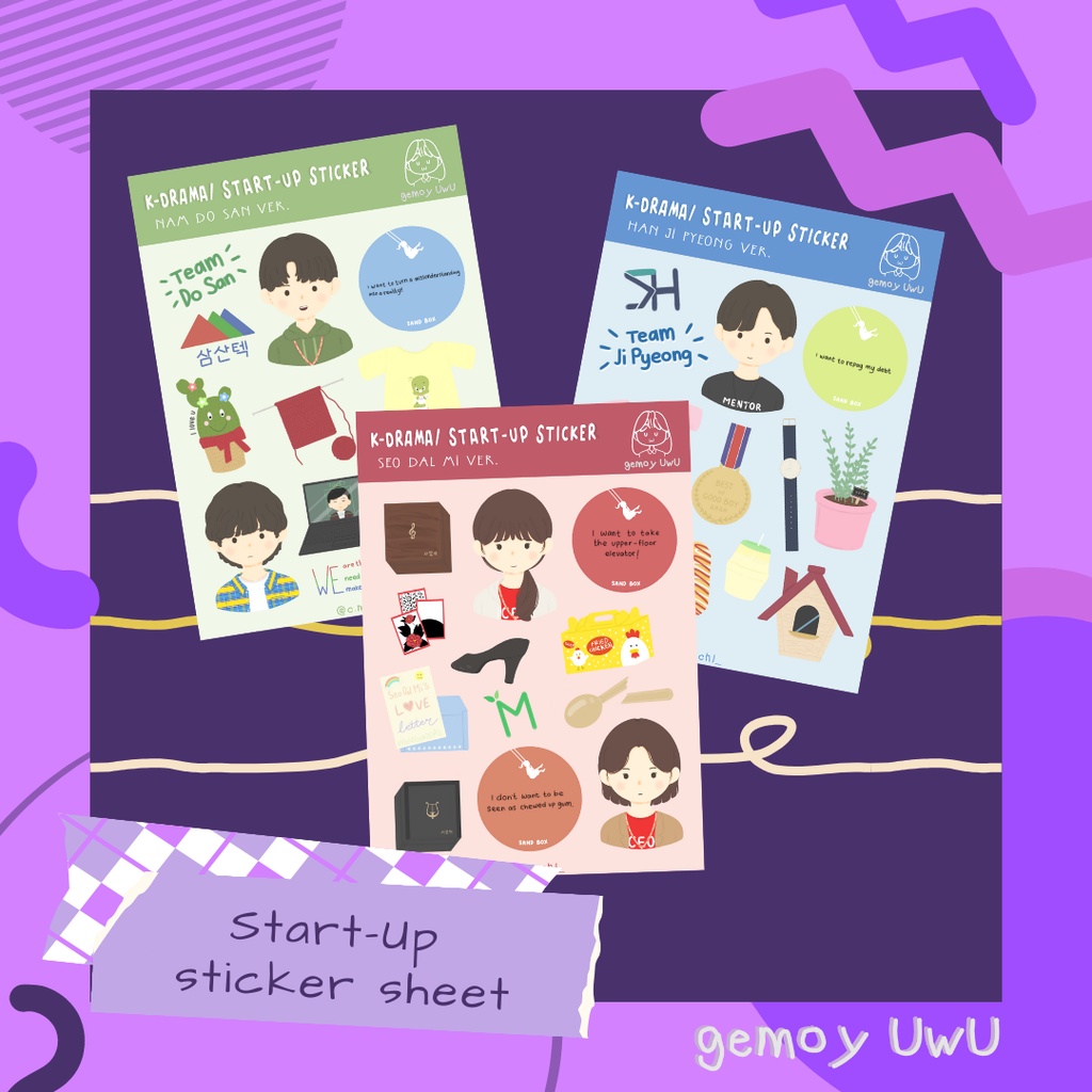

Gemoy UwU - Start-Up Sticker Sheet A6 - K-Drama Merchandise