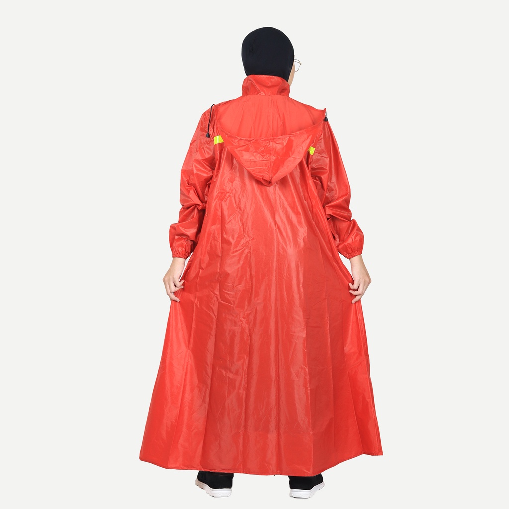 Jas Hujan Syari Jumbo Wanita Red Series