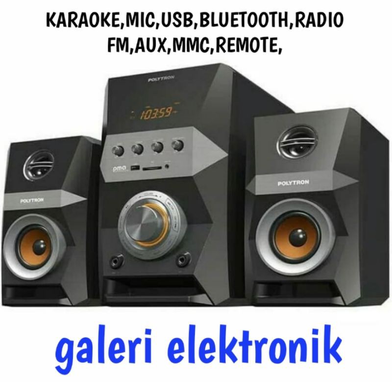 Speaker Polytron,karaoke,mic, bluetooth,usb,aux,radio,pma 9502/9522