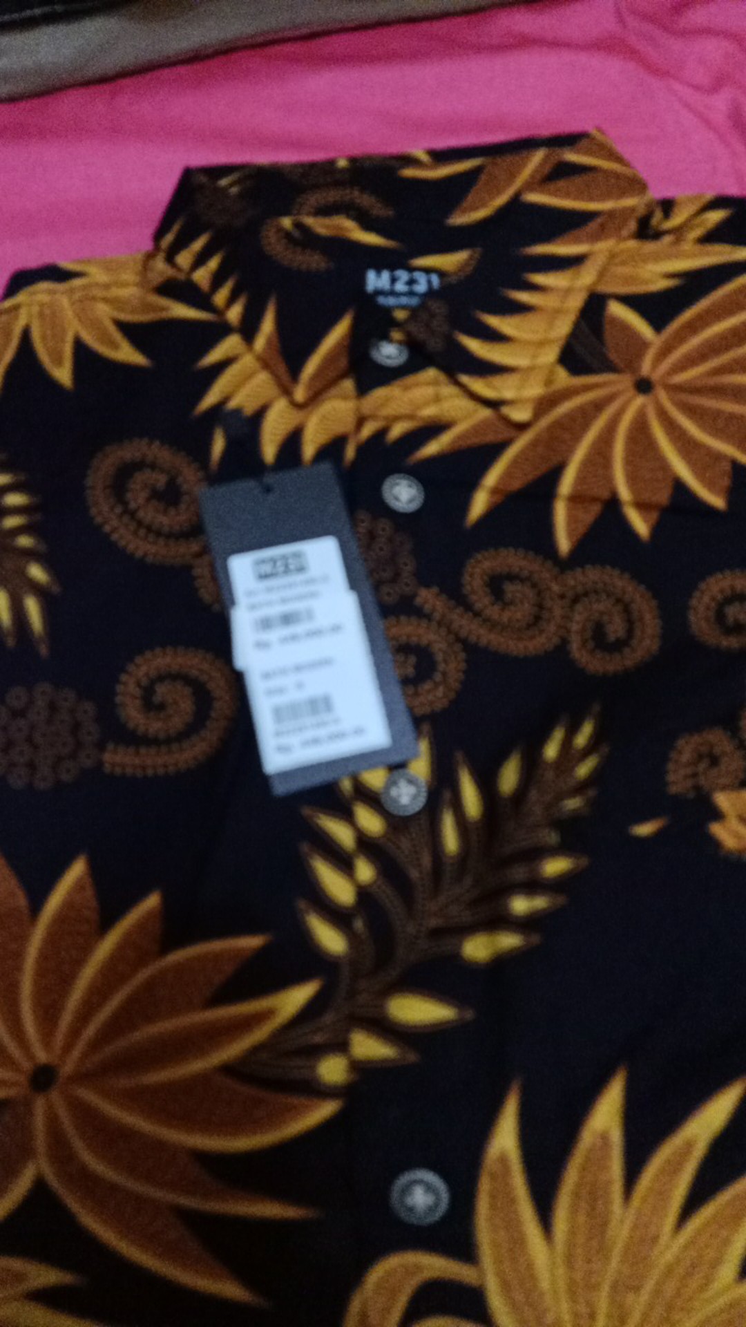 M231 Kemeja Pria Batik Panjang Hitam 1490b