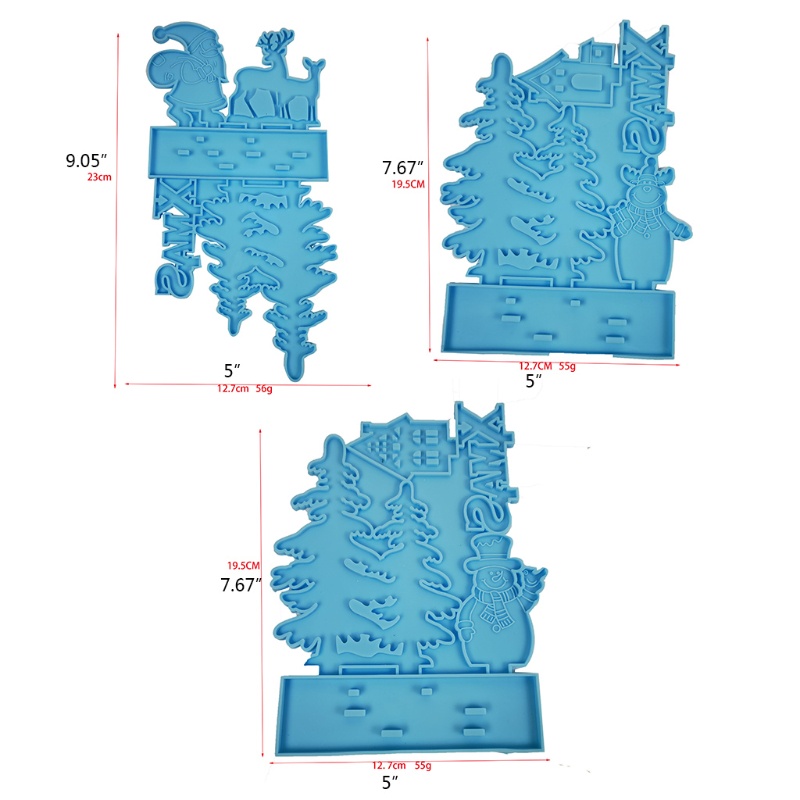 Siy Cetakan Resin Epoksi Bahan Silikon Bentuk Rusa / Santa / Manusia Salju Untuk Dekorasi Natal