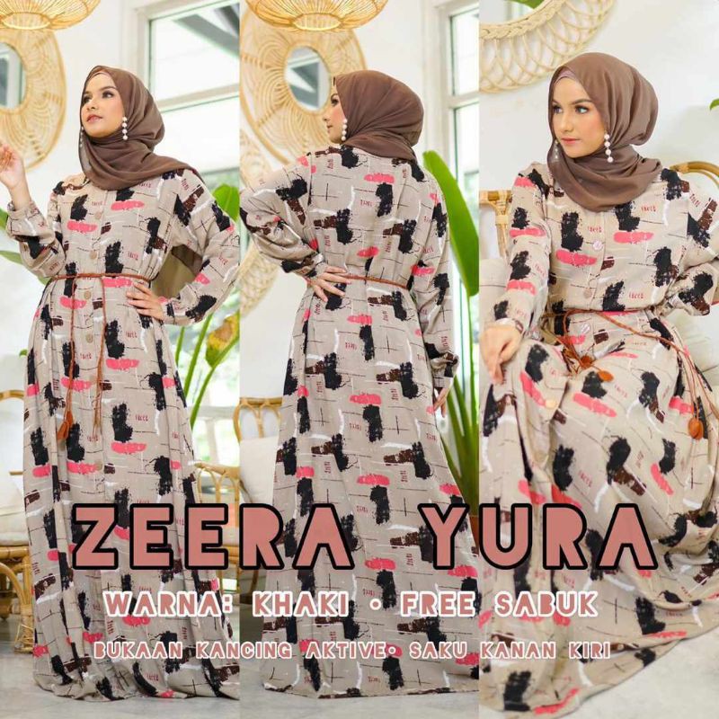 Daster arab ZEERA YURA Dress Rayon Kancing Outher