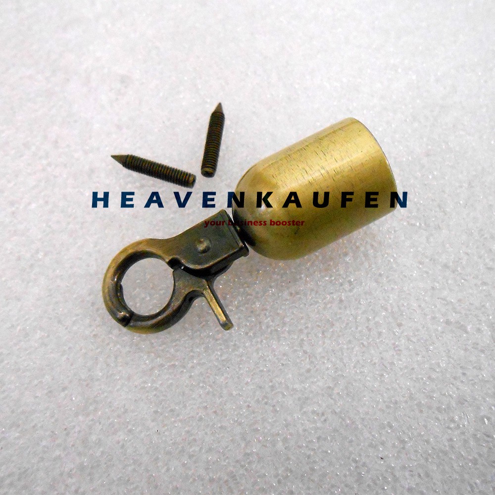 Kait Lonceng Ujung Handle Tas Warna Antique Gold ATG Bakar Diameter Lubang 1,5 cm
