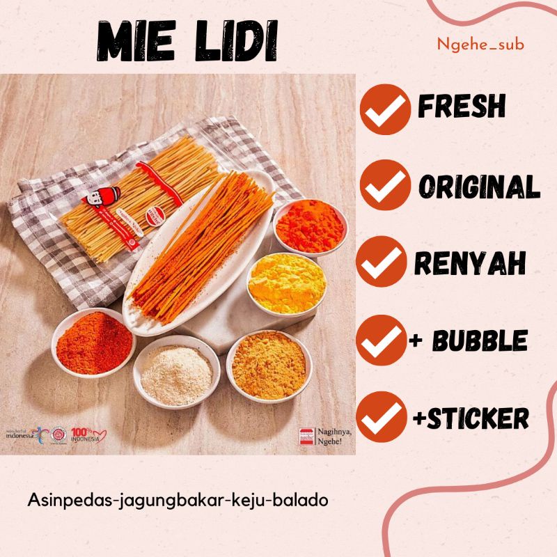 

Mie Lidi Ngehe MAHE kemasan Bungkus Termurah