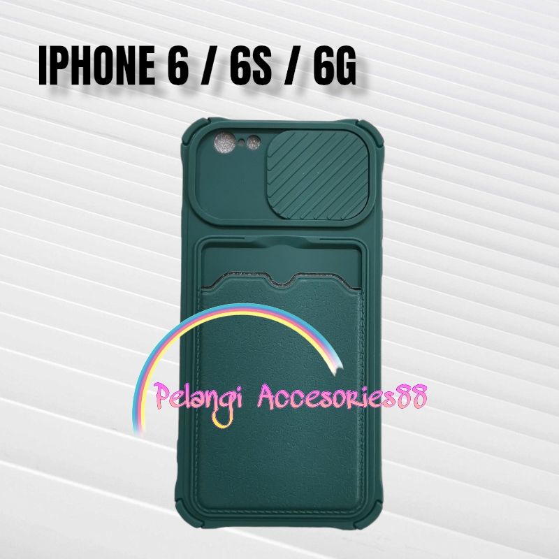 CASE IPHONE 6 / 6S / 6G CASE SOFTCASE SLEDING WARNA WARNI SLOT CARD