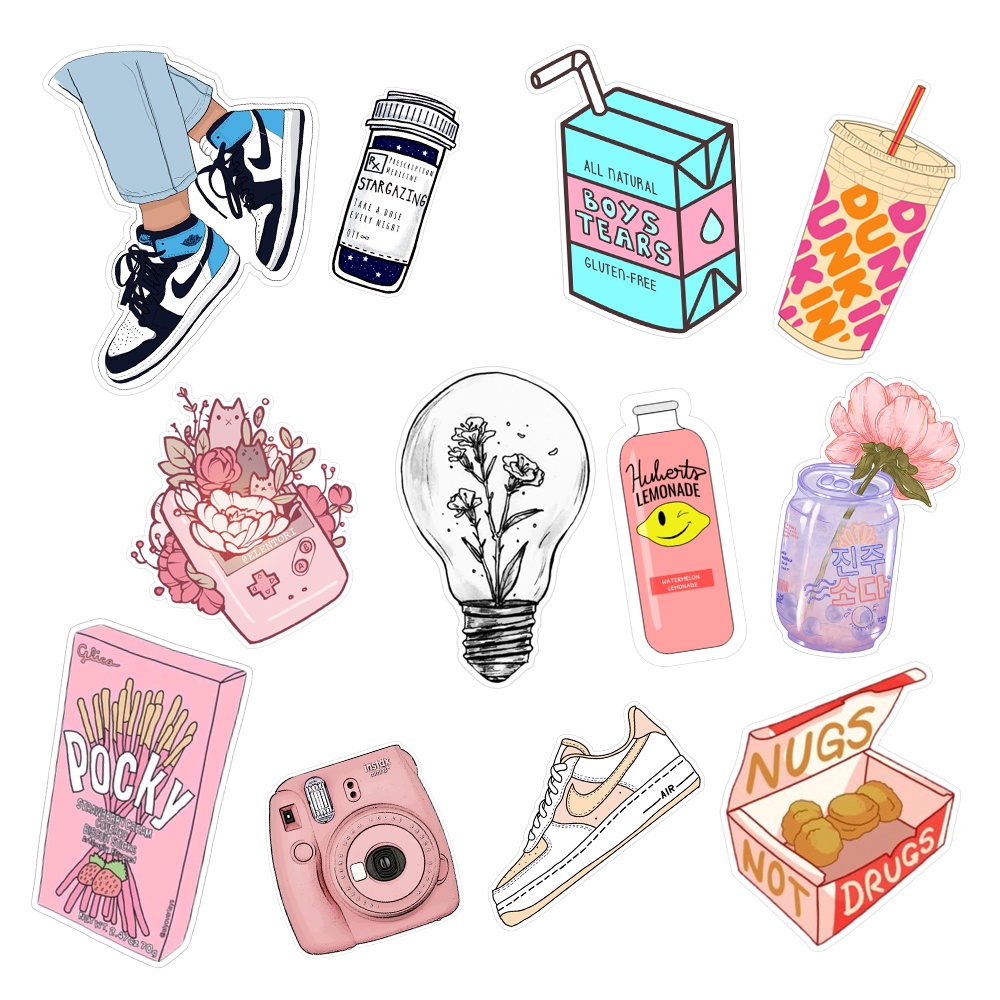 

20 PCS STICKER Aesthetic / Sticker Murah / Sticker Tumblr / Sticker HP